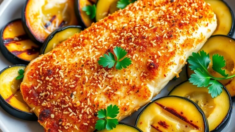 Crispy Parmesan-Crusted Tilapia with Roasted Zucchini