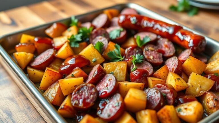 Smoky BBQ Sausage & Roasted Potatoes Sheet Pan Meal