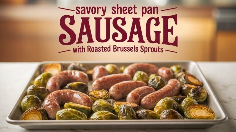 Savory Sheet Pan Sausage with Roasted Brussels Sprouts