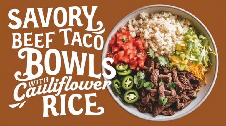 Savory Beef Taco Bowls with Cauliflower Rice