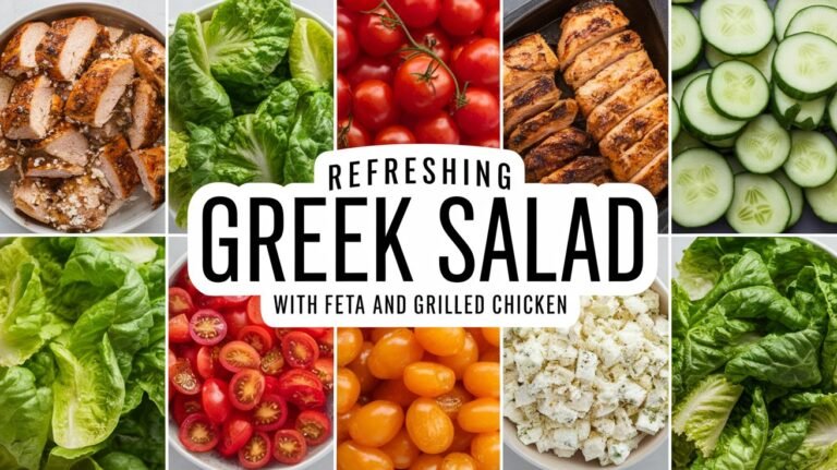 Refreshing Greek Salad with Feta and Grilled Chicken