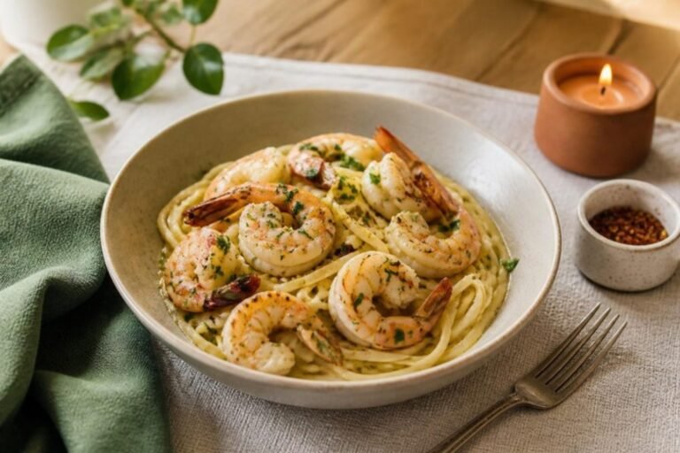 Eternal Flame Spicy Shrimp Scampi Recipe