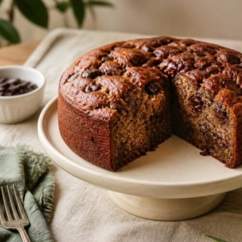 Instant Pot Banana Bread Cake with Chocolate Chips