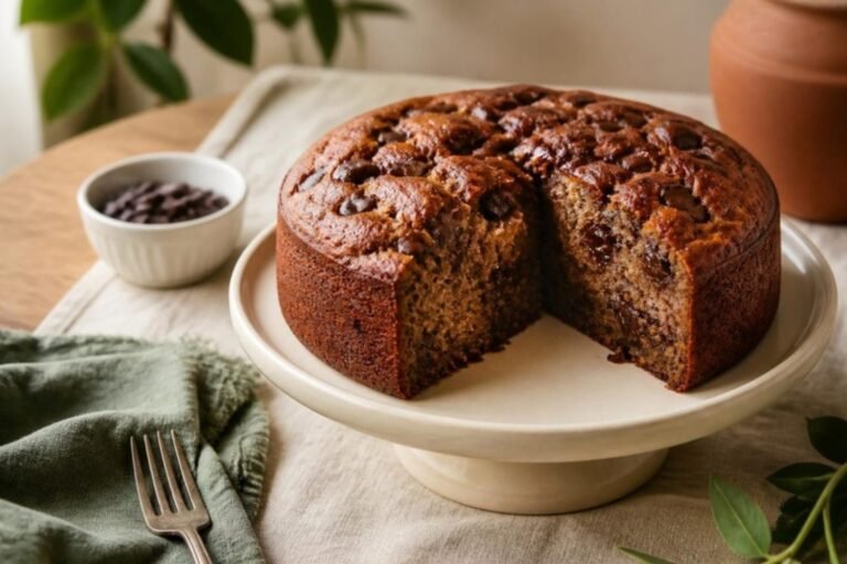 Instant Pot Banana Bread Cake with Chocolate Chips