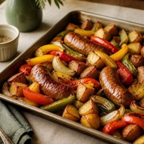 Italian Sausage and Pepper Sheet Pan Meal with Crispy Potatoes