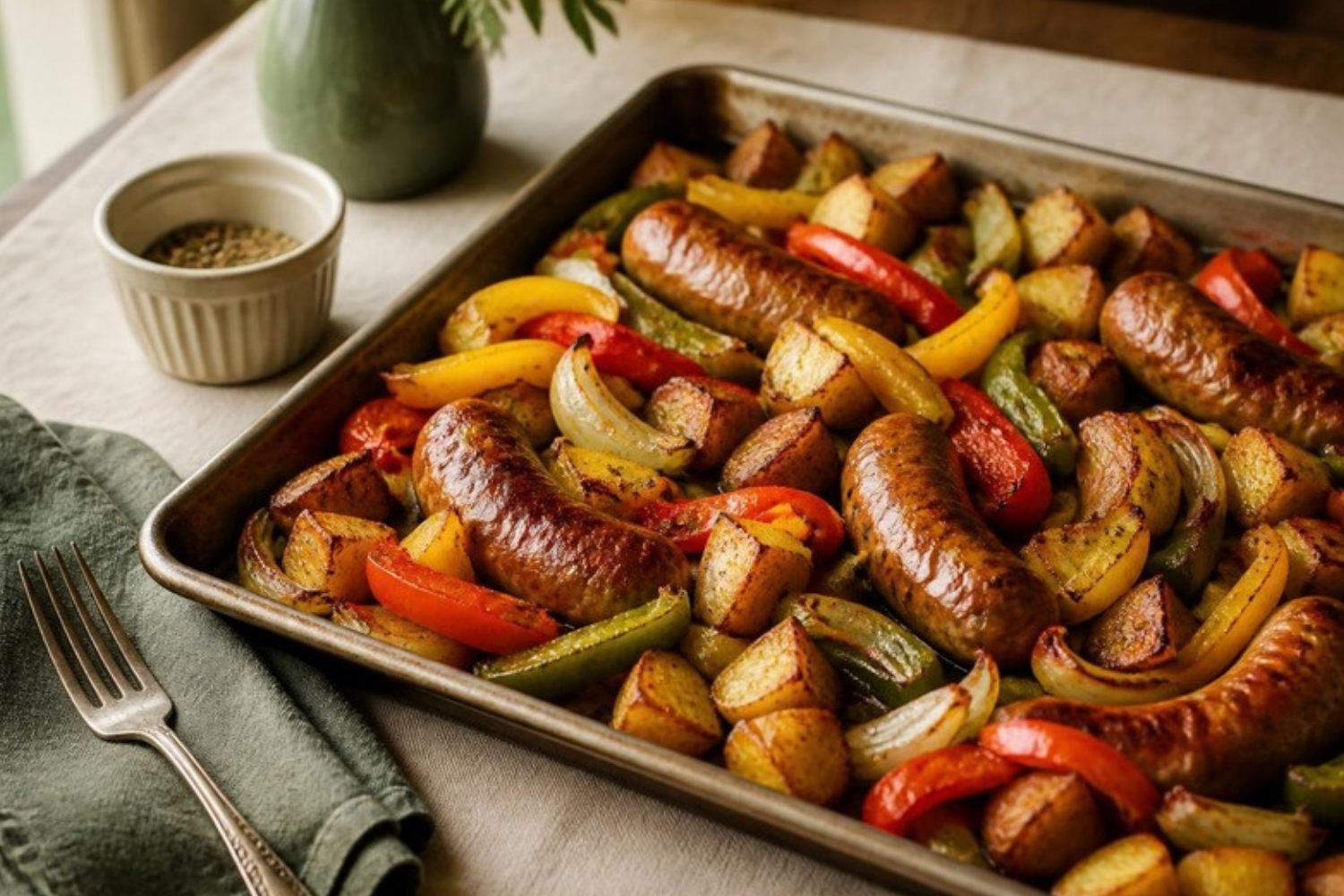 Italian Sausage and Pepper Sheet Pan Meal with Crispy Potatoes