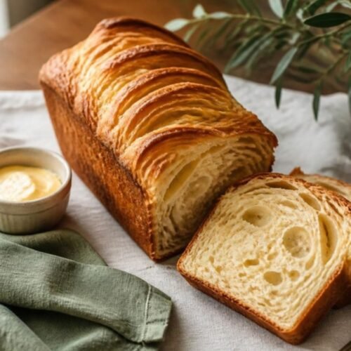 Lazy Sourdough Croissant Loaf (With Shaved Frozen Butter)