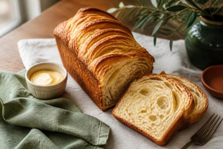 Lazy Sourdough Croissant Loaf (With Shaved Frozen Butter)