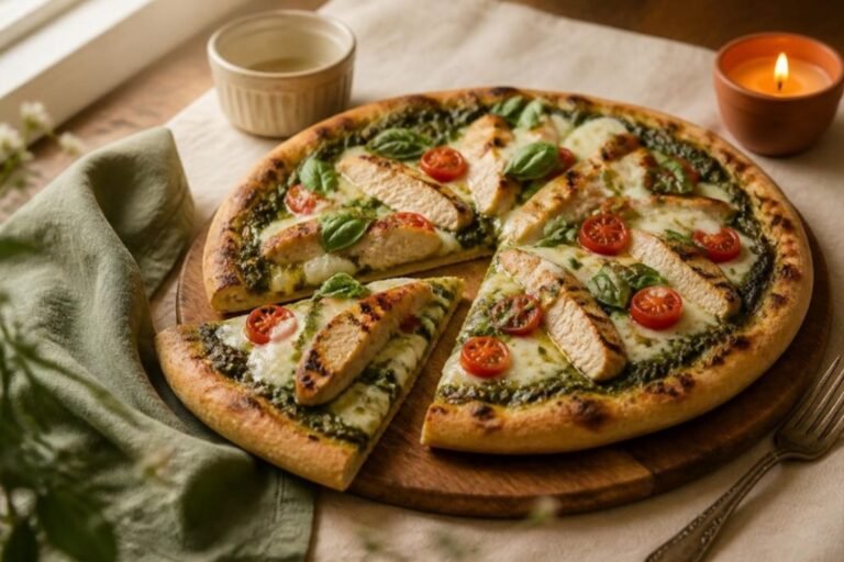 Perfect Match Pesto Chicken Pizza