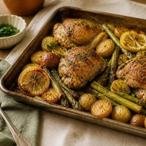 Sheet Pan Lemon-Herb Chicken with Baby Potatoes & Asparagus