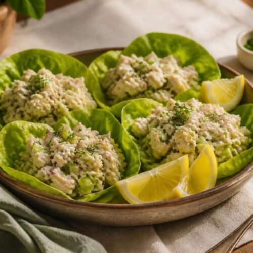 Zesty Chicken Salad Lettuce Wraps