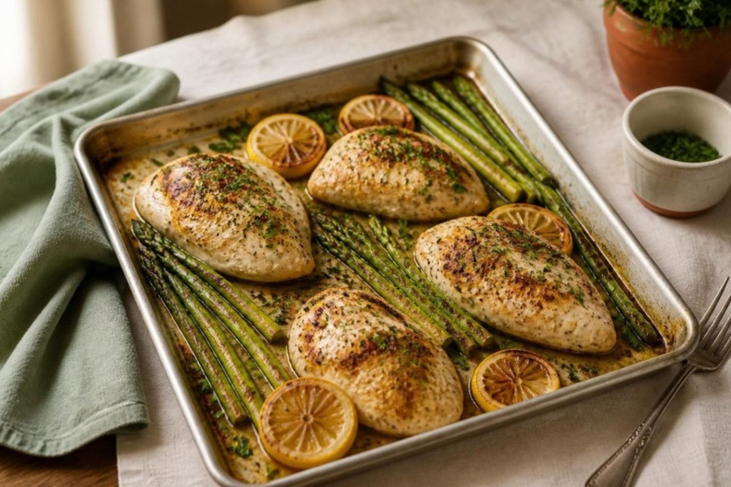 Zesty Lemon Herb Chicken with Roasted Asparagus